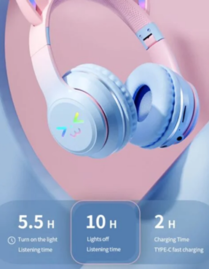 PM-35 Cat RGB Bluetooth Headphone